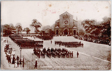 UK England Woolwich 1910 Garrison Church Parade Soldiers Marching RPPC Postcard picture