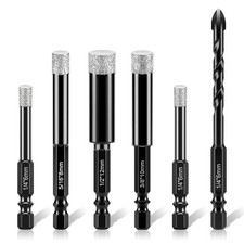 6PCS Diamond Drill Bit Set 1/4 5/16 3/8 1/2