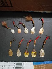 Vintage Mepps Aglia Spinner Fishing Lures Lot of 10 Dressed France Brass Copper picture
