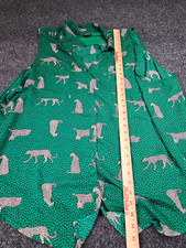 Torrid Womens 6 6X Green Leopard Animal Print Sleeveless Button Front Blouse picture
