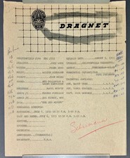 DRAGNET 1955 Original Radio Script THE BIG MISSUS Jack Webb Production Cue Notes picture