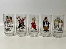POPEYE 1975 Coca Cola Kollect-A-Set Glasses Incomplete 5 Piece Set Vintage picture