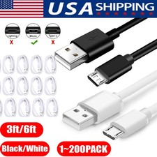 3/6ft Micro USB Fast Charging Cable Cord For Samsung Android Phone Charger LOT picture