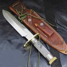 CUSTOM HANDMADE D2 TOOL STEEL HUNTING SURVIVAL BOWIE KNIFE W/HOLLOW HANDLE picture