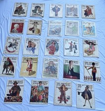 HUGE LOT of 24 1930’s Saturday Evening Post Complete Magazine Art Deco Great Ads picture