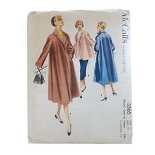 Vintage Sewing Pattern ORIGINAL McCall's 3365 Misses Swing Coat Jacket Uncut picture