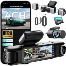 BOTSLAB 4 Channel 360° Dash Cam with Hardwire Kit, 128GB picture