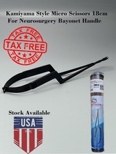 Kamiyama Style Micro Scissors 18cm For Neurosurgery Bayonet Handle picture