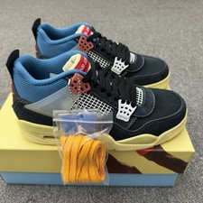 With Box AJ 4 Retro x Union LA Mid Off Noir Men's Size 4-13 DC9533-001 picture