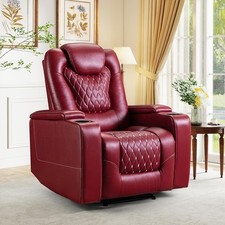 Canmov Power Recliner Chair - PU Leather Chair Home Theater Seating Red picture