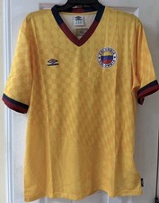 Colombia Soccer Jersey Yellow Mens Medium M Colombian Football Shirt picture
