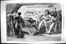 Old 1859 Naval Instruction Board Ship H.M.S. Britannia Portsmouth Gun Victorian picture