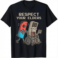 Funny Retro Gamer Graphic T-Shirt Soft Cotton Tee Vintage Console picture