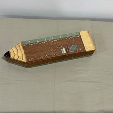 Vintage Hand Painted Folk Art Pencil storage picture