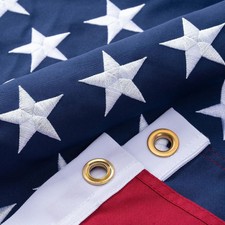 US American Flag Heavy Duty Luxury Embroidered Stars Sewn Stripes Grommets Nylon picture