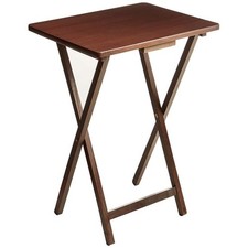 Mainstays Folding TV Tray Table, Rubberwood, Walnut, 19