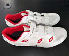 Cyclingdeal Road Cycling Shoes White/Red/Black Hook & Loop Straps 2-Bolt picture