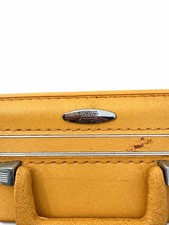 Vintage Sears Feather Lite Yellow Luggage Suitcase picture