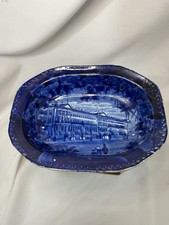 DARK BLUE HISTORICAL STAFFORDSHIRE DISH 