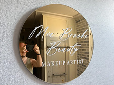 Custom Acrylic LED Logo Sign – Gold 3D Backlit Wall Décor for Salon Business picture