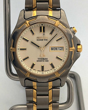 Seiko Kinetic Titanium Sports 100 Full Lume 5M43-0B69 | New Capacitor Kit picture