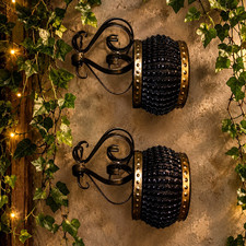 **Pair of Hand-Painted Vintage Scrollwork Wall Sconce Planters picture