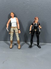 Tomb Raider Lara Croft Figures Lot of 2 Playmates 2000 Catsuit & NECA 2007 VTG picture