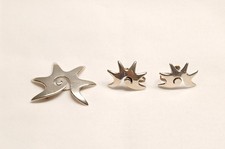 Vintage Maricela Taxco 925 Sterling Modernist Starburst Brooch & Earrings Set picture