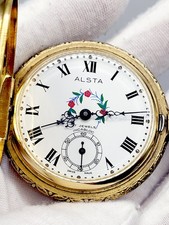 RARE 48mm [MINT] ALSTA Swiss Made Incabloc Vintage 17 Jewels Windup Pocket Watch picture