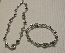 Brighton Monte Carlo Bronze Silver Crystal Amber Gold Necklace & Bracelet  picture