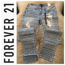 NWT Forever 21 Women's Skinny Destroyed Jeans Pants Size 27x30 New picture