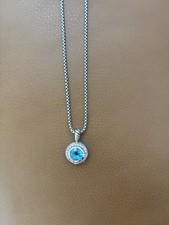 David Yurman Blue Topaz Diamond Necklace picture