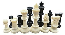 Weighted Scholastic Plastic Chess Pieces - Matte Finish picture