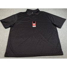 NWT Marc Edwards Polo Shirt Men XL Black Textured Short Sleeve Performance picture