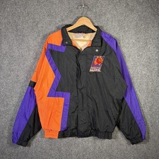 Vintage Phoenix Suns Windbreaker Medium Black 90s Apex One NBA Basketball Jacket picture