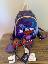 2026 D23 Disney Fantasia Sorcerer Mickey Loungefly Mini Backpack with ears NWT  picture