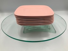 7  Brookpark small 6” plates  Melmac / Melamine 1950 VTG MCM BUBBLEGUM Pink picture