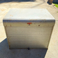 Vintage Brumberger Vintage Metal Tool Box Storage Chest w/ Door & Shelves picture