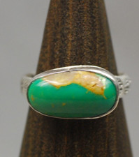Royston Mine NV Stamped Turquoise Ring Sterling Blue Web Vtg Southwest NEW sz 7 picture