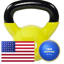 Fitvids All-Purpose Color Vinyl Coated Kettlebell 5-50 Pounds Yellow Vnkb20 picture