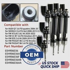6PCS OEM 03H906036A/F/AA/AB Fuel Injectors for Volkswagen VW CC Passat Audi Q7 picture