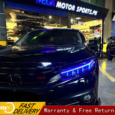 Pair Sequential RGB LED Headlights For 2016-21 Honda Civic Sedan/Coupe/Hatchback picture