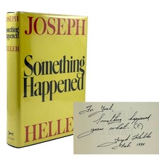 1974 Signed Joseph Heller Something Happened First Edition INSCRIBED + DJ picture