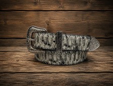 Men’s  Western Leather Belt  Python Natural Print    726B2 picture