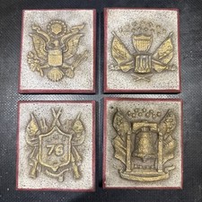 VTG Set Of 4 Craftool Co. USA Leather Stamp Tiles Wall Hangings  picture