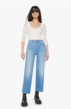 MOTHER Women’s 26x27 The Midrise Rambler Zip Ankle Light Wash Jeans NWT 🔥 picture