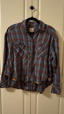 BDG Blue Plaid Button Front Shirt Size Small Cozycore picture