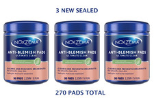 NOXZEMA ANTI-BLEMISH PADS ULTIMATE CLEAR (90 ct) - LOT OF 3 NEW SEALED picture