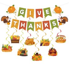 Thanksgiving Banner Fall Hanging Swirls Thanksgiving Party Decorations harvest picture