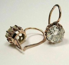 2.25Ct Art Deco Style Lab Created Diamond Drop Dangle 14k Rose Gold FN Earrings picture